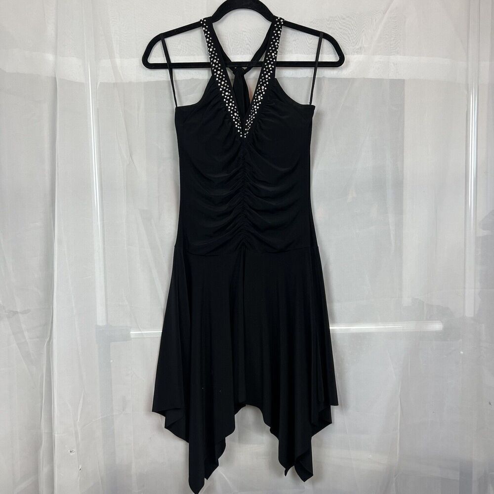 Vintage y2k Lipstick halter neck rhinestoned fairy dress cocktail party goth Md